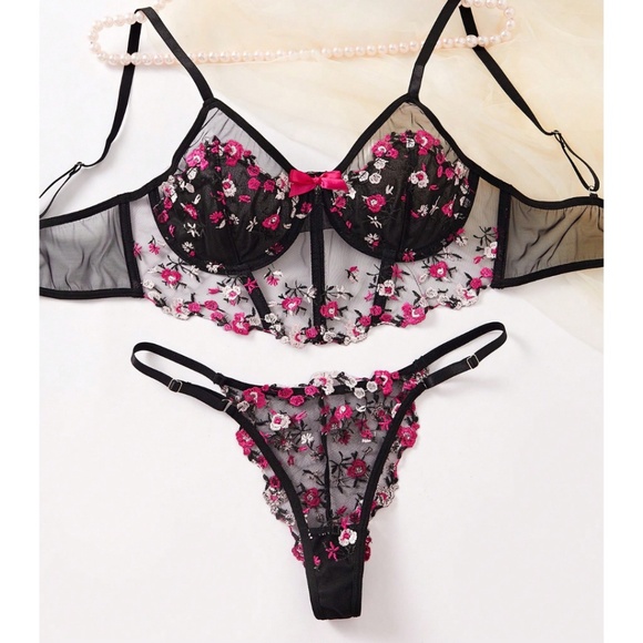 Primrose Noir Dreamscape Bustier by SilkRose Lingerie - Picture 1 of 6